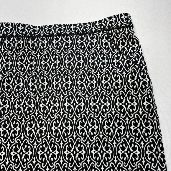 Db Established Womens A Line Skirt Black White Knee Length Stretch Slit Plus 1X - Picture 3 of 11